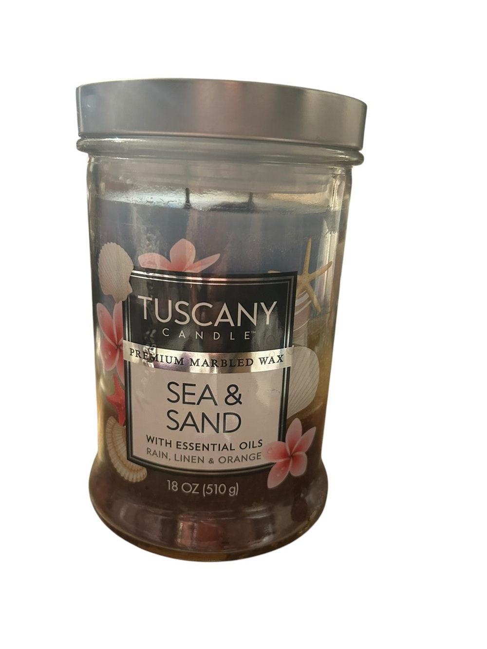 Tuscany 2 Wick Sea & Sand Scented Jar Candle - Blue